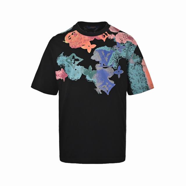 Louis Vuitton Ink-dyed Monogram Printed Short Sleeves Luxurious and casual style