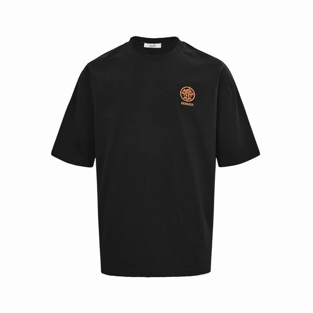 Hermes 25Ss carriage embroidered short sleeves The fabric is made of customized