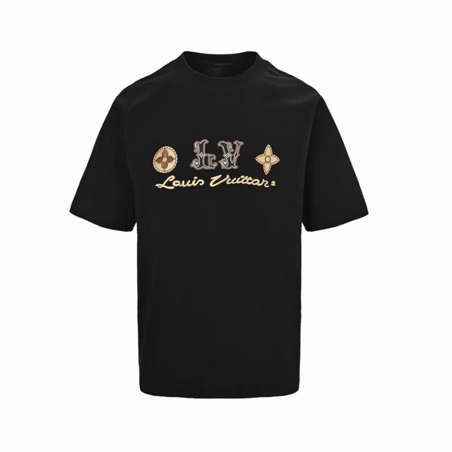 Louis Vuitton 25Ss four-leaf clover letter logo printed short-sleeved The fabric