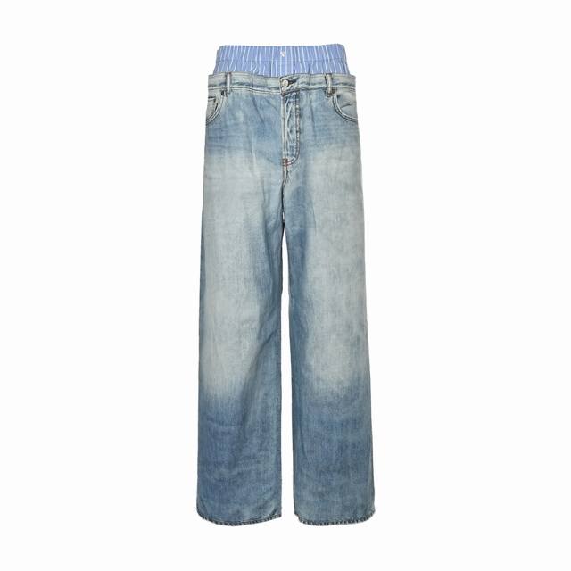 Acne Studios 25Ss double waist stitching print fake jeans Reshape the lightness