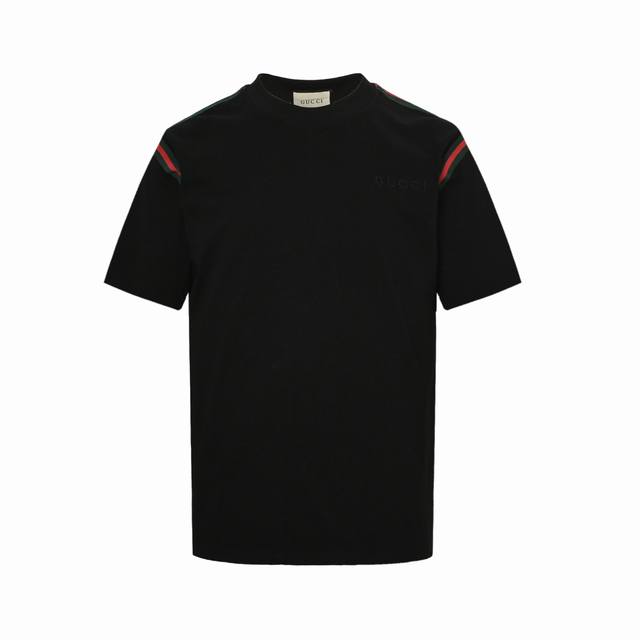 Gucci 24Ss red and green ribbon embroidered small label short sleeves The differ