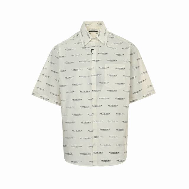 Balenciaga 25Ss short-sleeved shirt with printed logo Made of cotton fabric Full