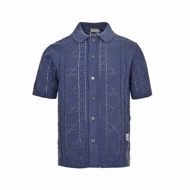 Dior 24Ss Openwork Knit Short Sleeve Cardigan This short-sleeved shirt pays trib