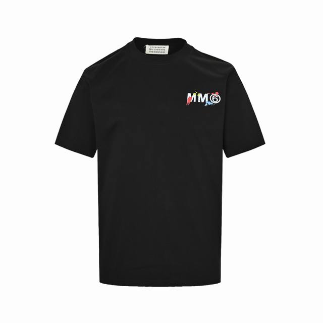 Maison Margiela 25Ss Ink Splash Letter Print Short Sleeves Custom made 300G doub