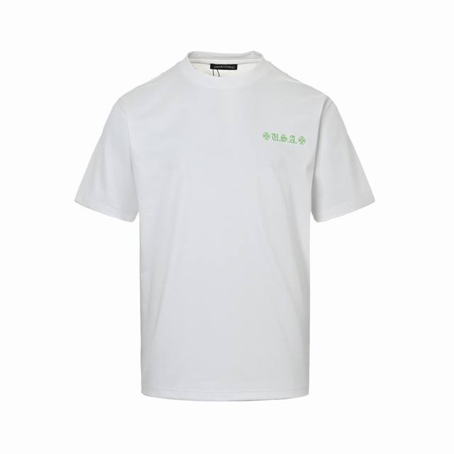 Chrome Hearts 25Ss Sanskrit horseshoe print short sleeves Custom-woven and dyed