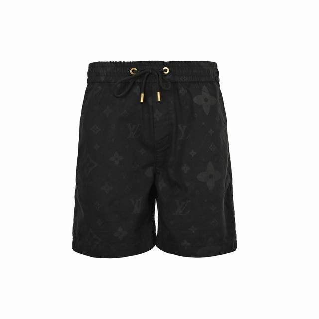 Louis Vuitton shorts with dark patterns and monograms The fabric is made of cust