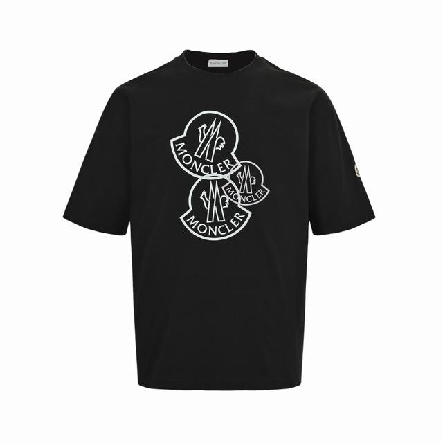 Moncler 25Ss three logo print short sleeves Printed pattern custom double yarn p