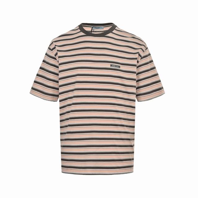 Prada 25Ss pink striped short sleeves The original version was purchased for 850