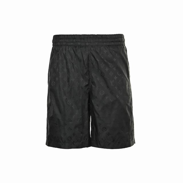 Louis Vuitton classic dark pattern jacquard beach shorts Black highest version H