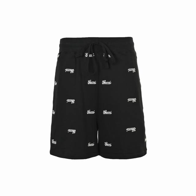 Gucci 24Ss Full Embroidered Logo Shorts G's early autumn new series reinterprets