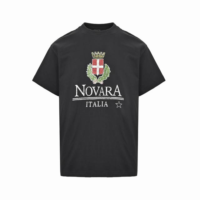 Balenciaga 25Ss Novara distressed print short sleeves Made of cotton fabric Nova