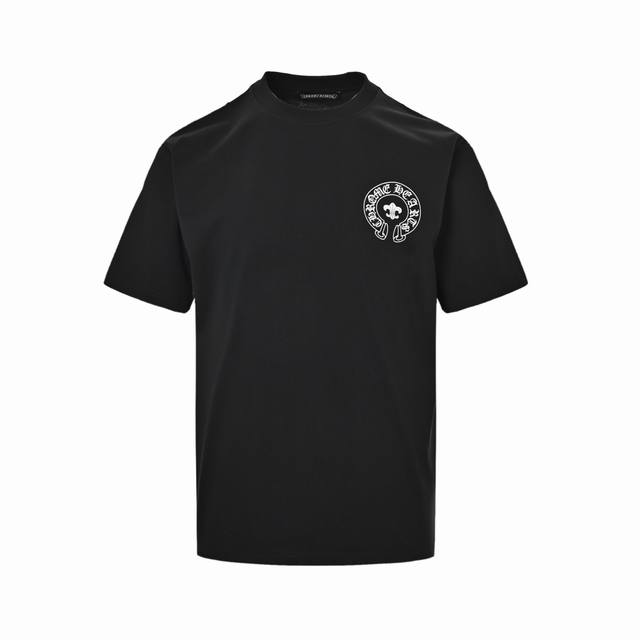 Chrome Hearts 25Ss Horseshoe Sanskrit Printed Short Sleeves Custom-woven and dye