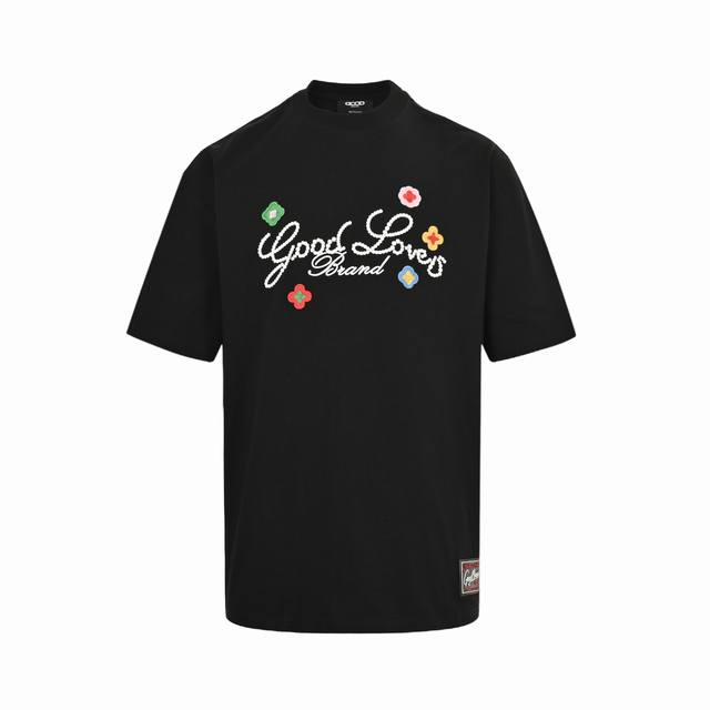 Goodbrand 3D small flower embroidery slogan light luxury fashion high-end short