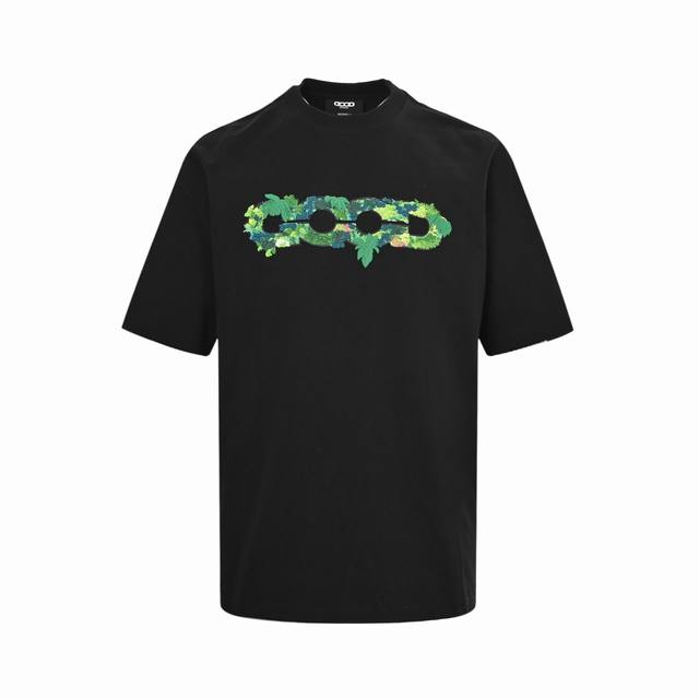 Goodbrand 25Ss 3D green plant embroidered map logo loose short sleeves Unisex st