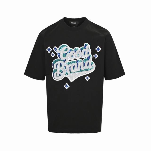 Goodbrand 25Ss three-dimensional star sequin letter short sleeves It is made of