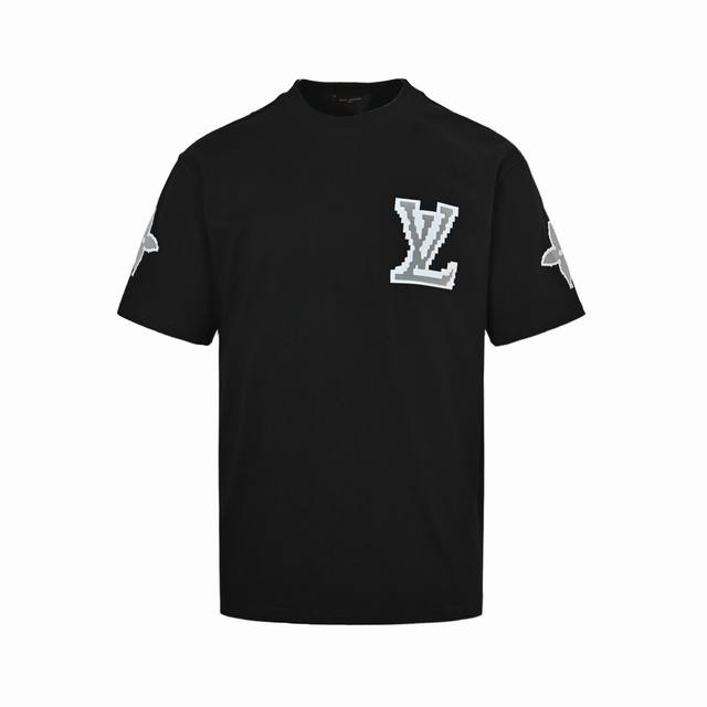 Louis Vuitton 25Ss flocked monogram patch short sleeves The fabric is made of 28