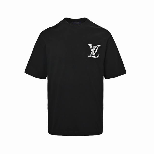 Louis Vuitton pearl hot diamond letter logo short sleeves 10,000 stitches old fl