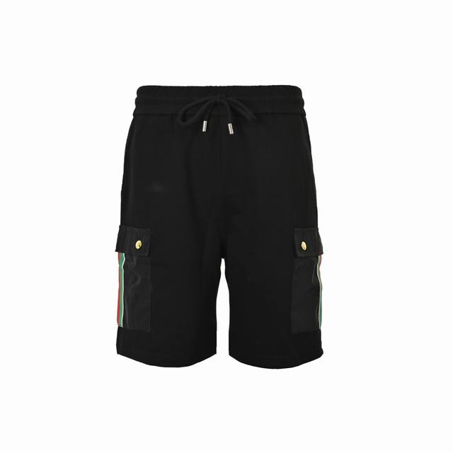 Gucci red and green webbing side pocket casual shorts Summer temperament outfit,