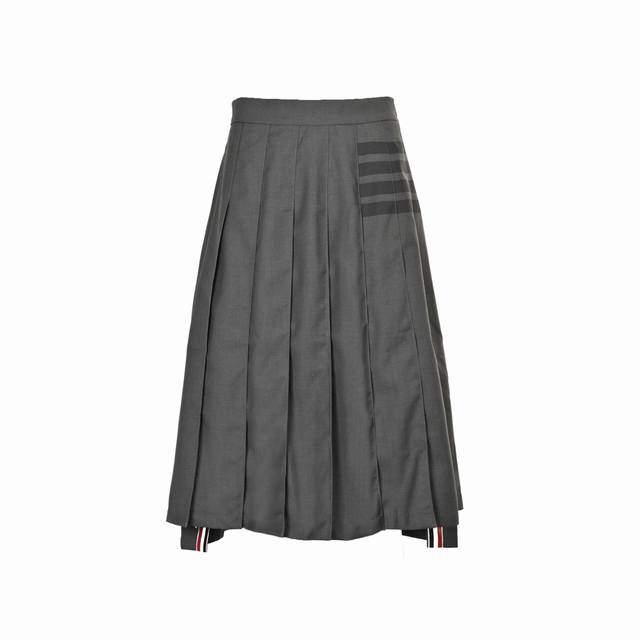 Thom Browne yarn-dyed black stripe pleated long skirt It goes well with anything