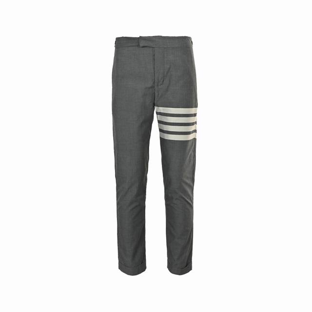 Thom Browne Thom Browne yarn-dyed white stripe trousers Custom yarn-dyed wool fa
