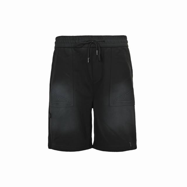 Fendi Fendi monster eyes embroidered washed shorts The fabric is made of customi