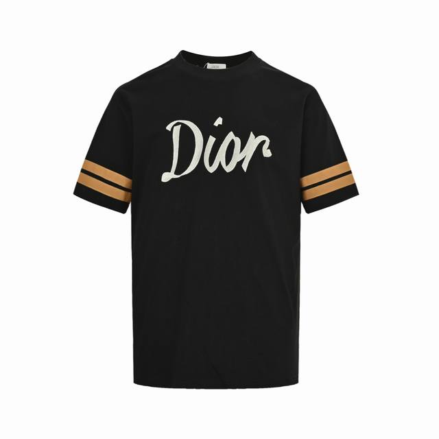 Dior 25Ss 47 letter embroidered short sleeves The fabric is made of 260g pure co