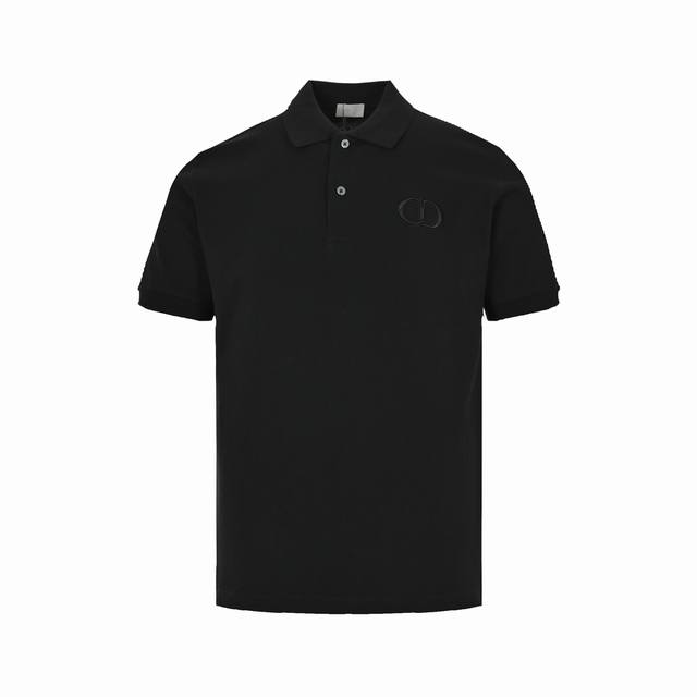 Dior 22Ss Embroidered Cd Letters Polo Short Sleeves Simple yet refined T-shirt.
