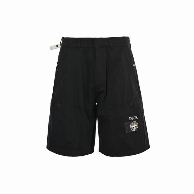 Dior Stone Island co-branded logo shorts The fabric is made of custom woven fabr