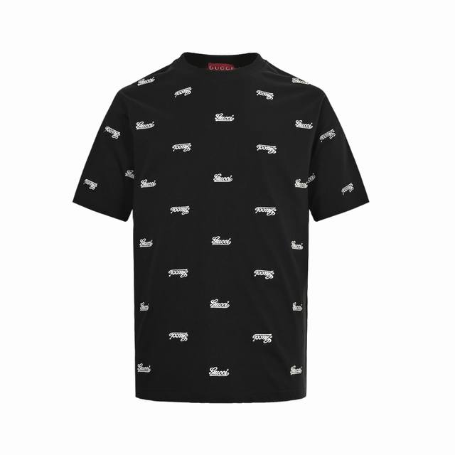 Gucci 24Ss Full Embroidered Logo Short Sleeves The early autumn series reinterpr
