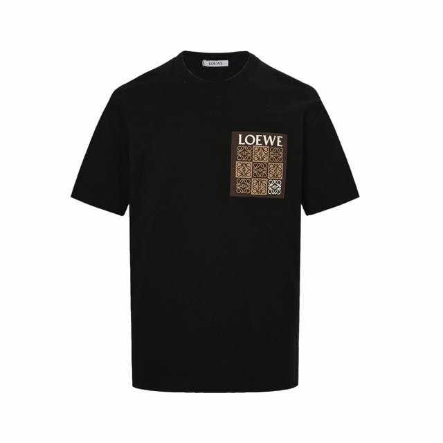 Loewe 25Ss Pocket Embossed Logo Short Sleeve Made of 260G combed cotton fabric,