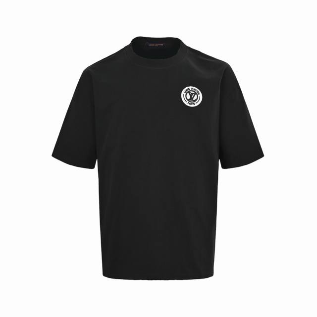 Louis Vuitton 25Ss embroidered circle logo short sleeves The fabric is made of c