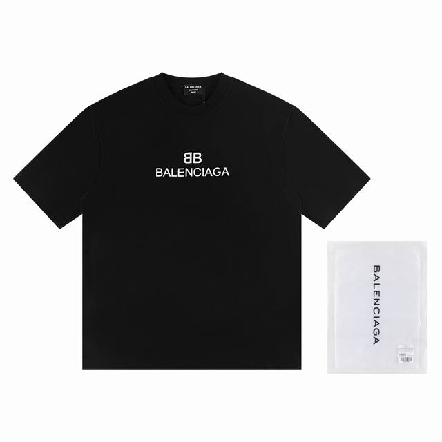High version Balenciaga inkjet letter print short-sleeved T-shirt, the print is