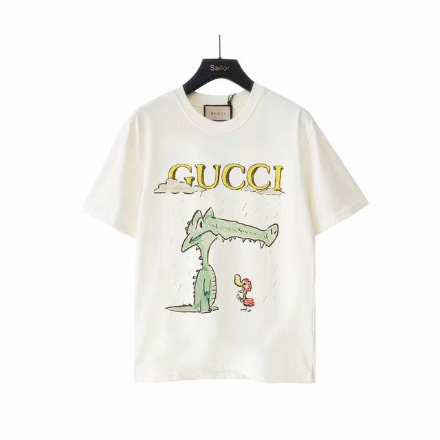 Actual details + details Gucci Little Bird Crocodile Short Sleeve T-shirt 32-cou