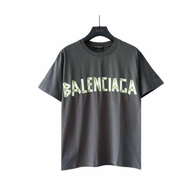 Actual details + size chart Balenciaga front and back logo printed short-sleeved