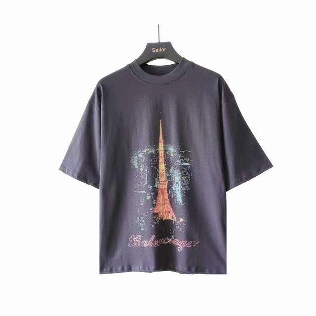 Actual details + size chart Balenciaga Tokyo Tower Ginza limited short sleeves I