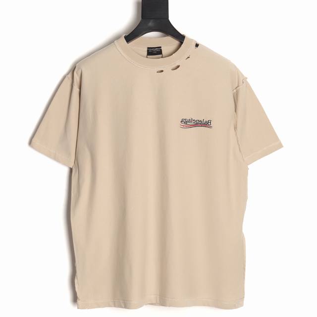 Balenciaga 25Ss reversed double-sided cola embroidered short-sleeved T-shirt Exc