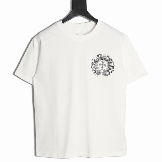 Chrome Hearts Chrome Hearts fuzzy horseshoe short-sleeved T-shirt Direct-injecti
