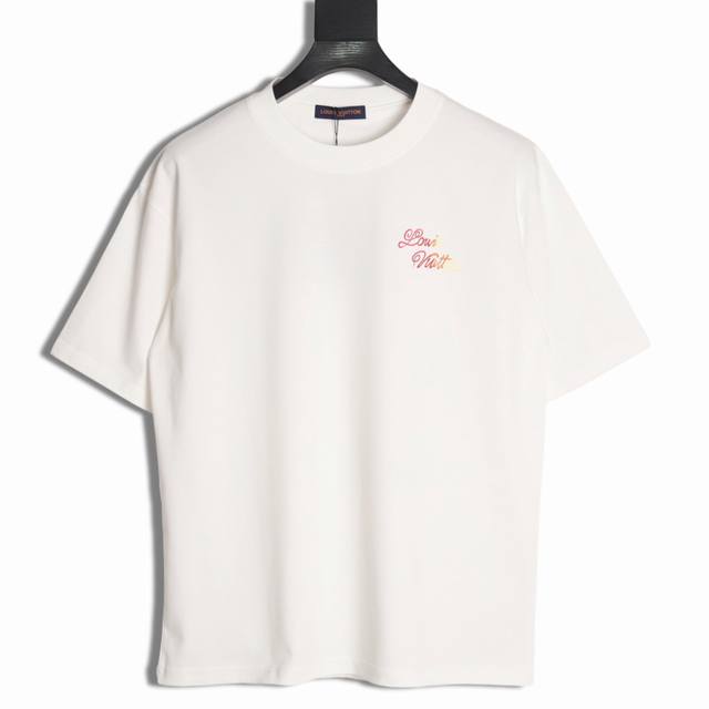 Louis Vuitton Lv 25Ss colorblock letter short-sleeved T-shirt The fabric is made