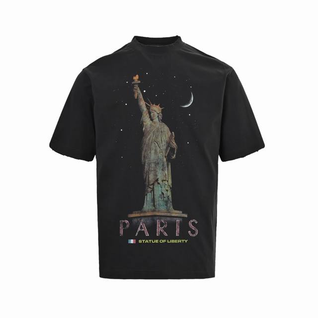Balenciaga Statue of Liberty printed short-sleeved shirt Custom-woven and dyed 2