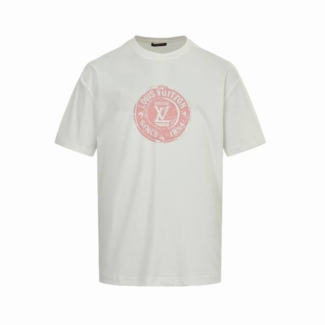Louis Vuitton 25Ss Stamp Logo Print Short Sleeves This T-shirt is cut into a cas