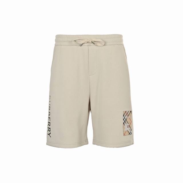 Burberry 25Ss Warhorse Patch Laminated Letter Shorts Burberry's popular shorts,