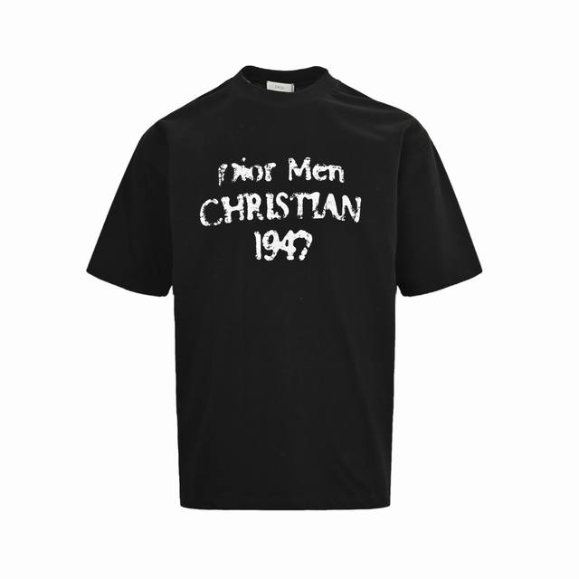Dior 25Ss 1947 damaged letter print short sleeves Size: Xs-L