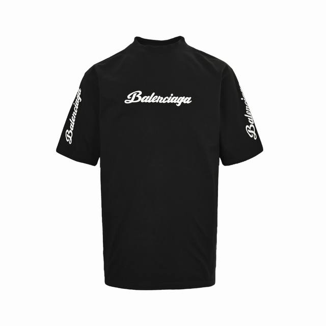 Balenciaga 25Ss embroidered letter short sleeves Size:Xs-Xl Embroidery: Straight