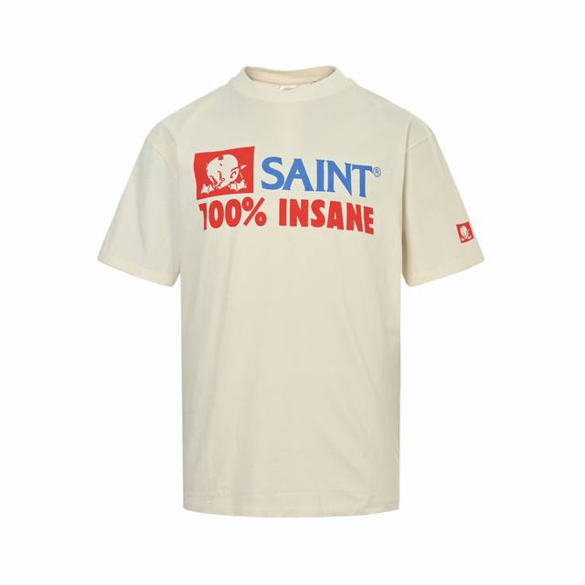 Saint Michael 25Ss %Insan printed short sleeves The overall fabric is 260g% cott
