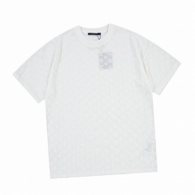 Louis Vuitton New summer flocked jacquard towel embroidery round neck short-slee