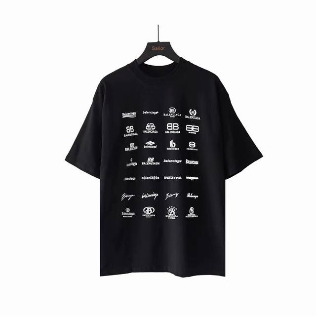 Actual details + size chart Balenciaga Paris classic Logo collection short sleev
