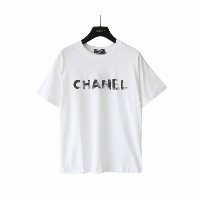 Actual shot details + size chart Chanel's new gray letter print T-shirt short sl