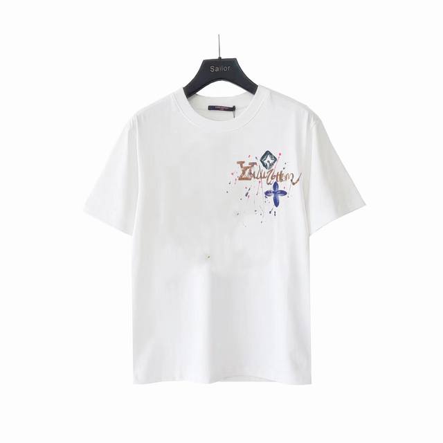 Actual details + size chart Louis Vuitton 25Ss new printed cotton short-sleeved