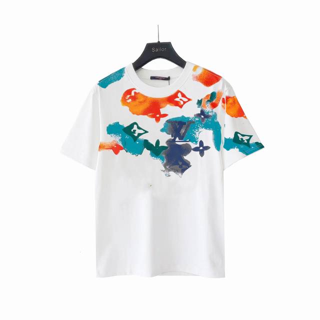 Actual details + size chart Louis Vuitton colorful graffiti letter print short s