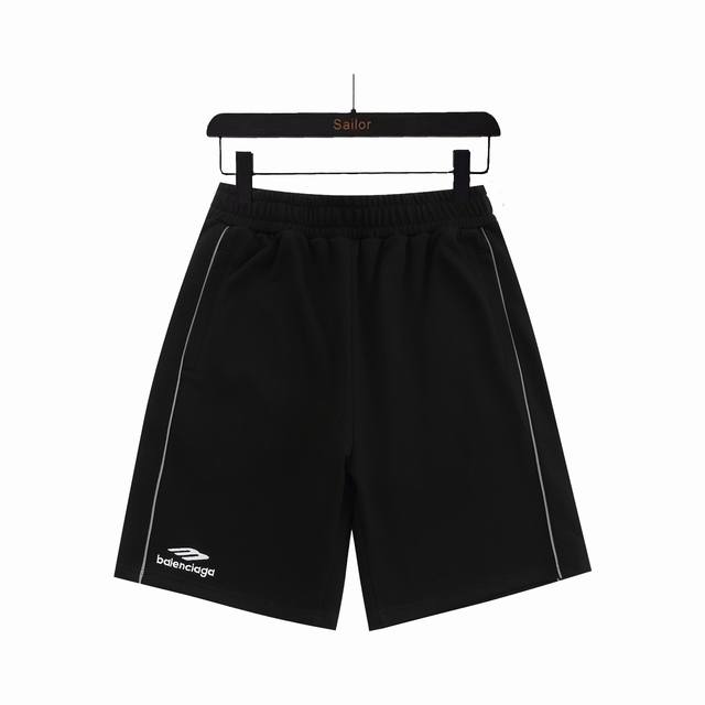 Actual details + size chart Balenciaga embroidered reflective strips terry short